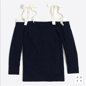 JCrew Tie Cold Shoulder Sweater